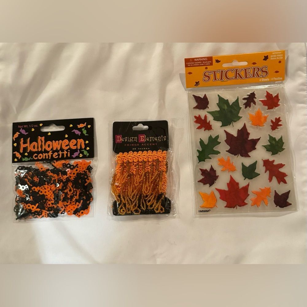 NWT Halloween pack. Confetti, fringe accent, stickers.